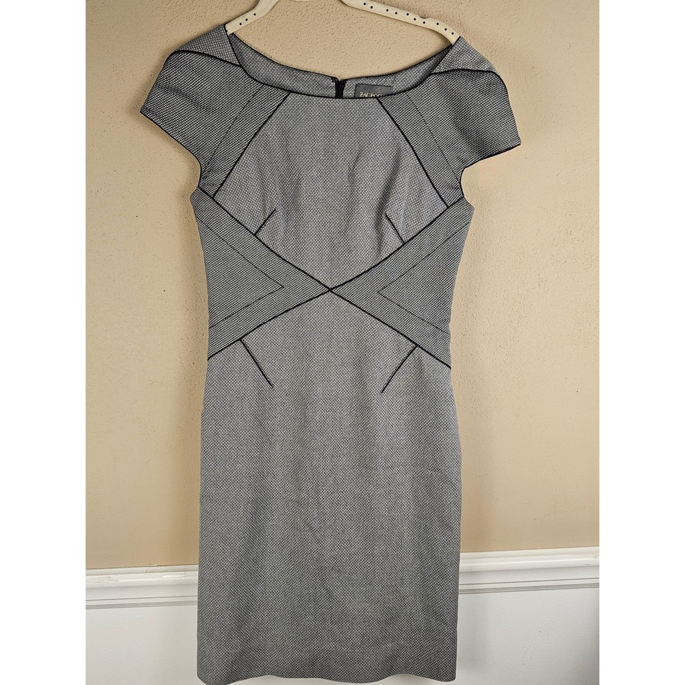Zac Posen Womens Gray Geometric Dress 4